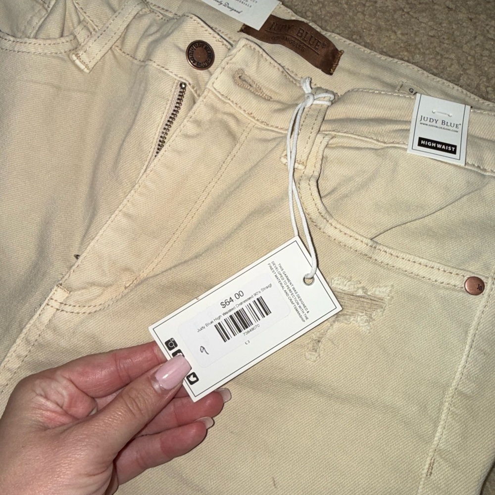 Judy Blue Cream High Waist Jeans
